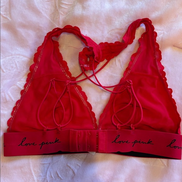 PINK Victoria's Secret Lace Bralette - Vibrant Red - Picture 5 of 8